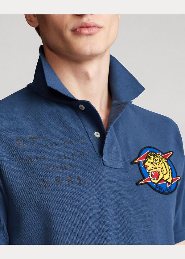 Ralph Lauren Custom Slim Fit Mesh Polo Blankyt | YXWAYTfC