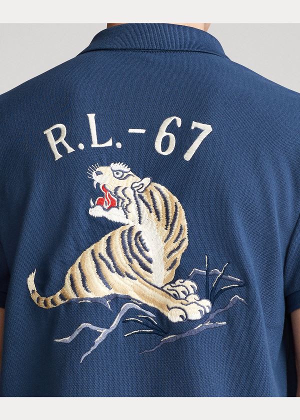 Ralph Lauren Custom Slim Fit Mesh Polo Blankyt | YXWAYTfC