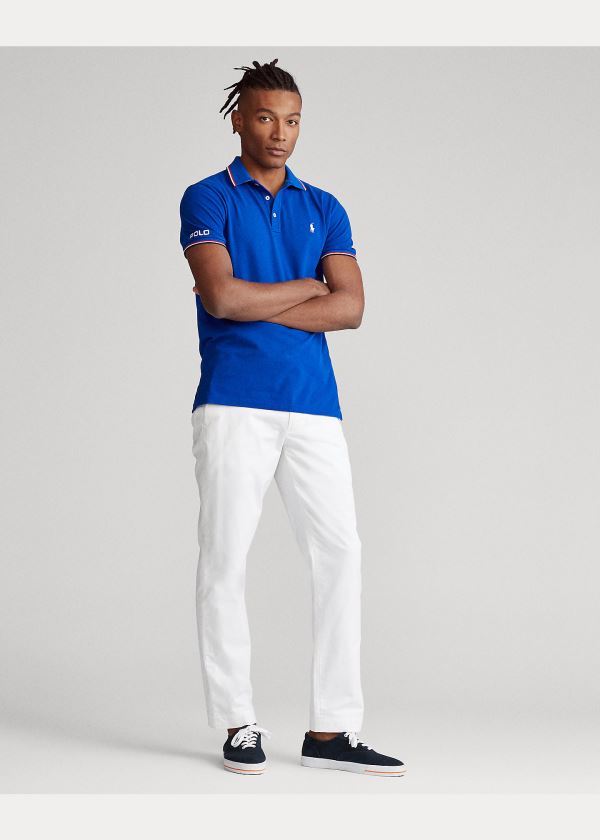 Ralph Lauren Custom Slim Fit Mesh Polo Blankyt | tUtIyACS