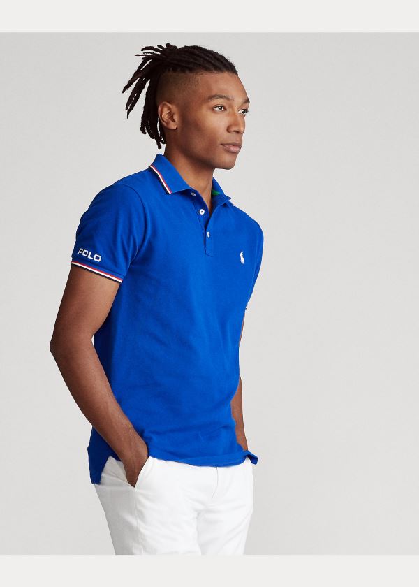 Ralph Lauren Custom Slim Fit Mesh Polo Blankyt | tUtIyACS