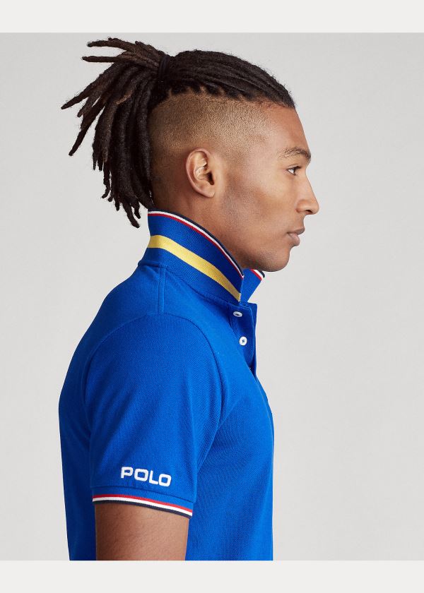 Ralph Lauren Custom Slim Fit Mesh Polo Blankyt | tUtIyACS