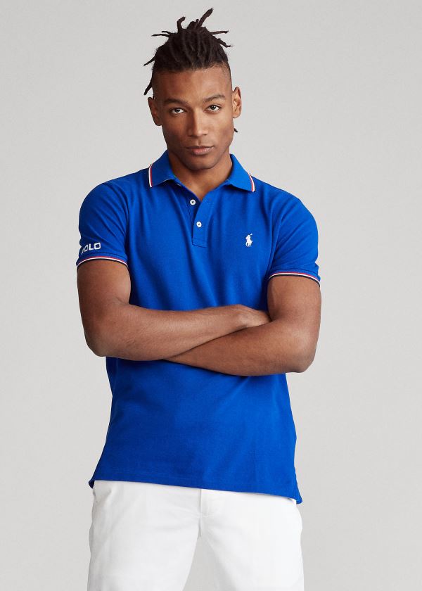 Ralph Lauren Custom Slim Fit Mesh Polo Blankyt | tUtIyACS