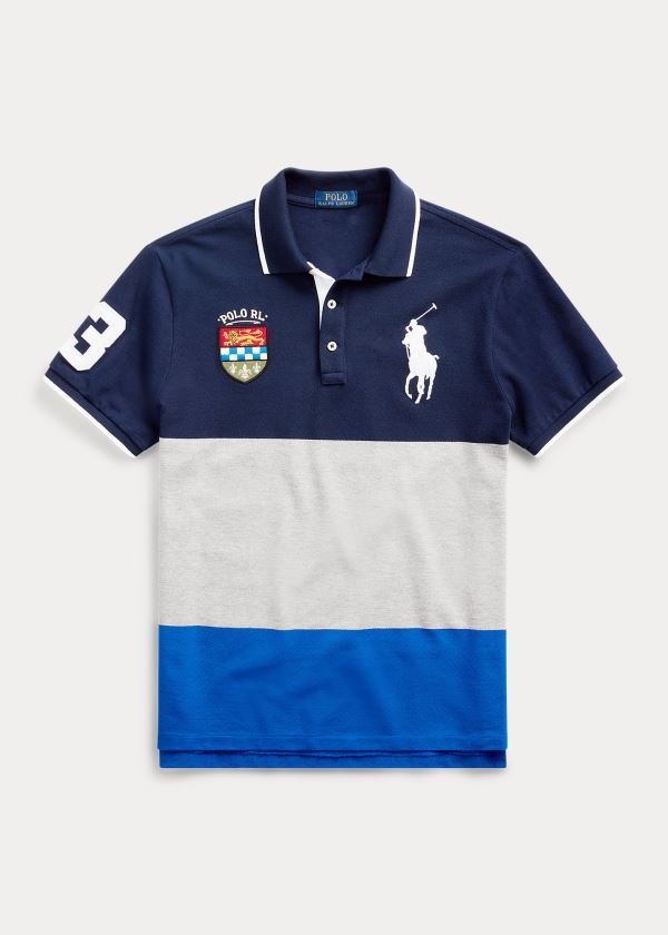 Ralph Lauren Custom Slim Fit Mesh Polo Tmavě Blankyt Viacfarebný | 2t6uz7rn