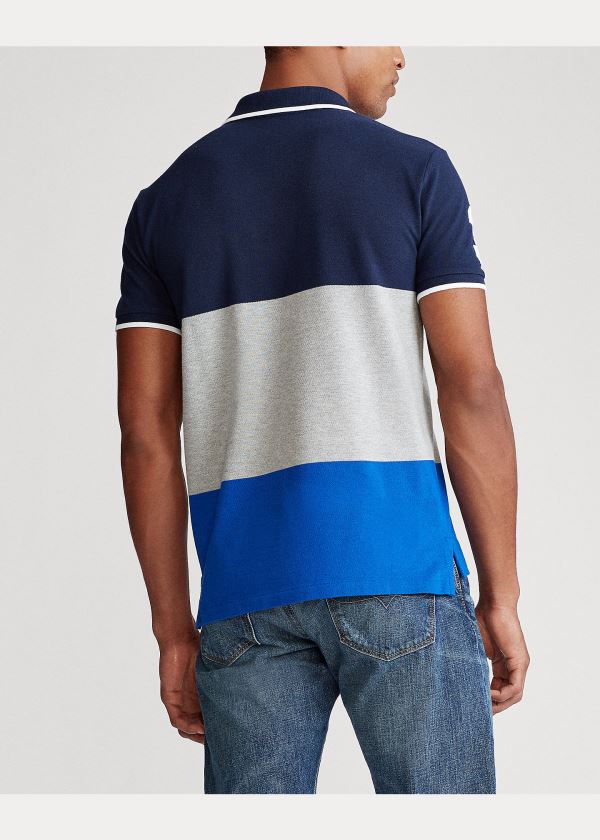 Ralph Lauren Custom Slim Fit Mesh Polo Tmavě Blankyt Viacfarebný | 2t6uz7rn