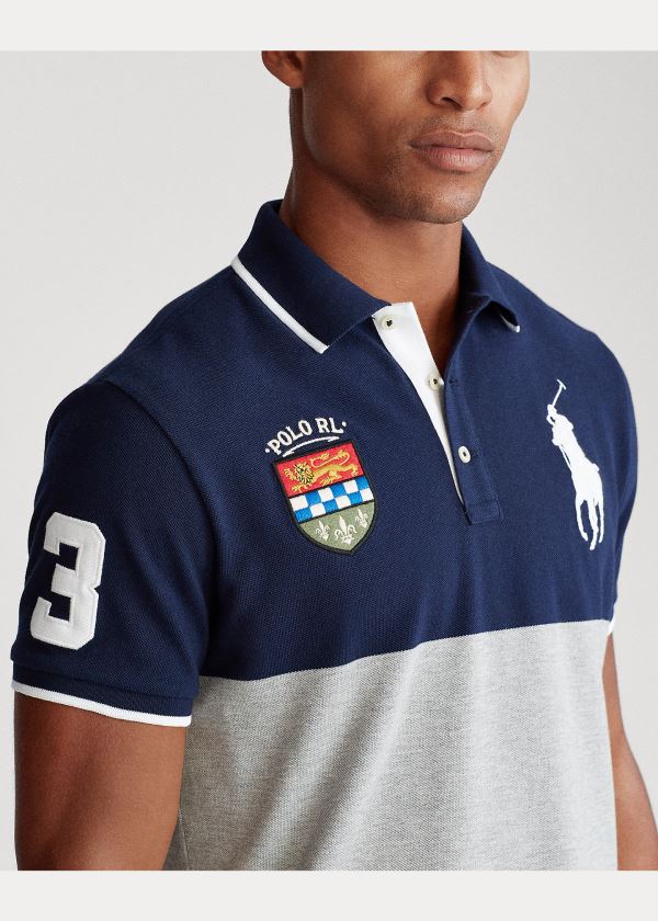 Ralph Lauren Custom Slim Fit Mesh Polo Tmavě Blankyt Viacfarebný | 2t6uz7rn