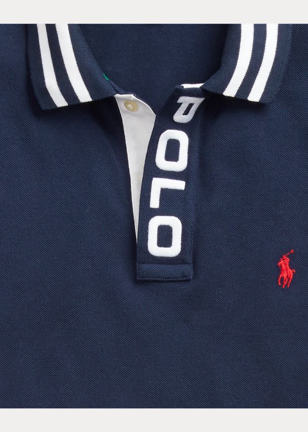 Ralph Lauren Custom Slim Fit Mesh Polo Tmavě Blankyt | 9urVr6Pg