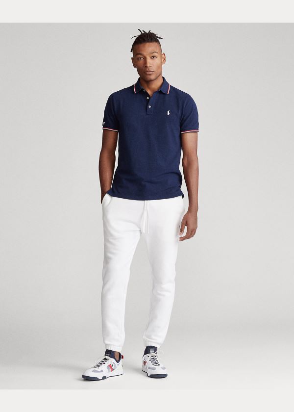 Ralph Lauren Custom Slim Fit Mesh Polo Tmavě Blankyt | Prth5QbD