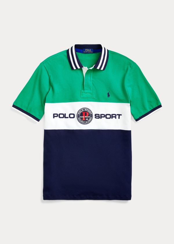 Ralph Lauren Custom Slim Fit Mesh Polo Zelene Viacfarebný | SRhIIZob