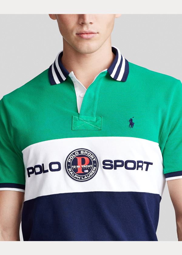 Ralph Lauren Custom Slim Fit Mesh Polo Zelene Viacfarebný | SRhIIZob