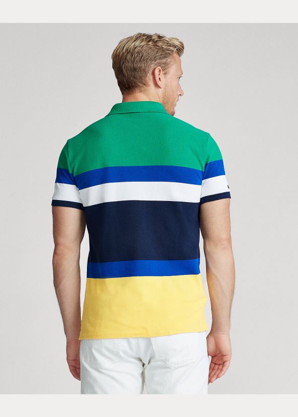Ralph Lauren Custom Slim Fit Mesh Polo Zelene Viacfarebný | YImtwqKW