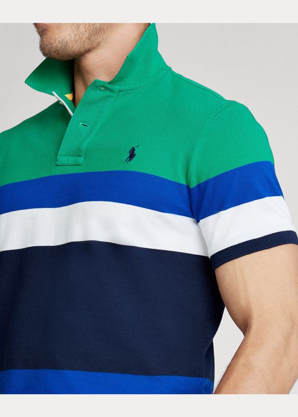 Ralph Lauren Custom Slim Fit Mesh Polo Zelene Viacfarebný | YImtwqKW