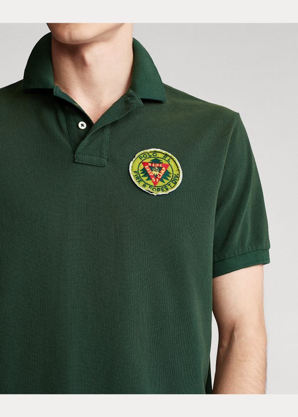 Ralph Lauren Custom Slim Fit Mesh Polo Zelene | lAQEausi