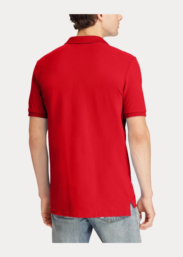 Ralph Lauren Custom Slim Fit Mesh Polo Červené | hrb5EUsJ