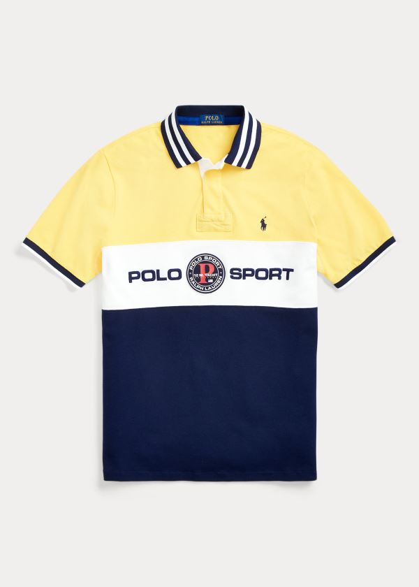 Ralph Lauren Custom Slim Fit Mesh Polo Žluté Viacfarebný | 9JWEJllo