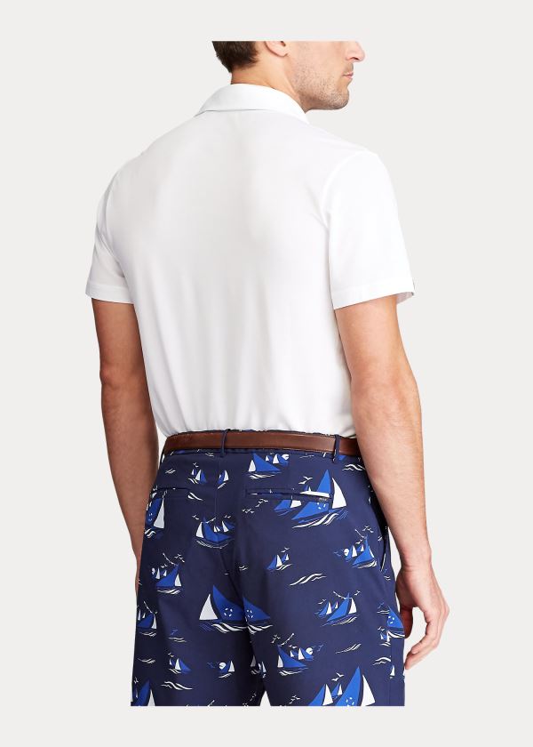 Ralph Lauren Custom Slim Fit Performance Polo Shirt Bílé | ir1BpyNt
