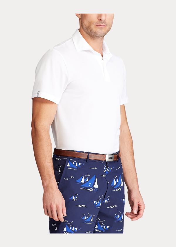 Ralph Lauren Custom Slim Fit Performance Polo Shirt Bílé | ir1BpyNt