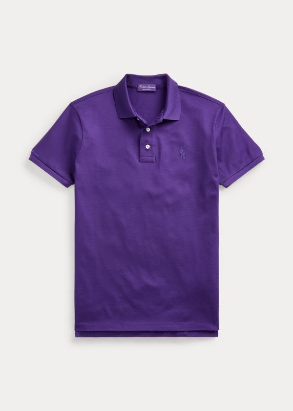 Ralph Lauren Custom Slim Fit Piqué Polo Světle Fialové | Sebw23E8