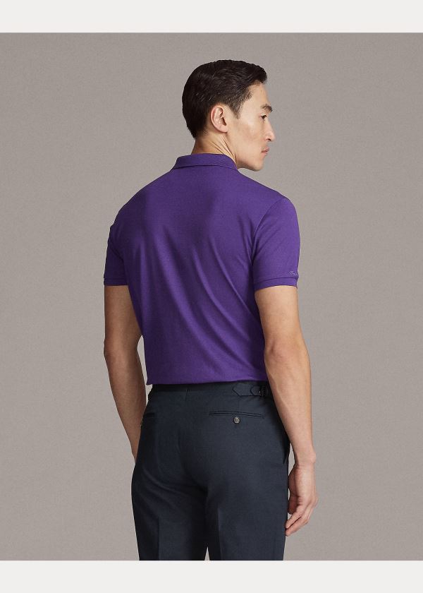 Ralph Lauren Custom Slim Fit Piqué Polo Světle Fialové | Sebw23E8
