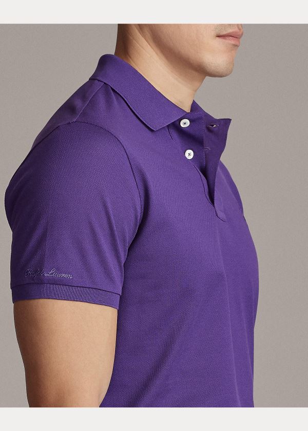 Ralph Lauren Custom Slim Fit Piqué Polo Světle Fialové | Sebw23E8