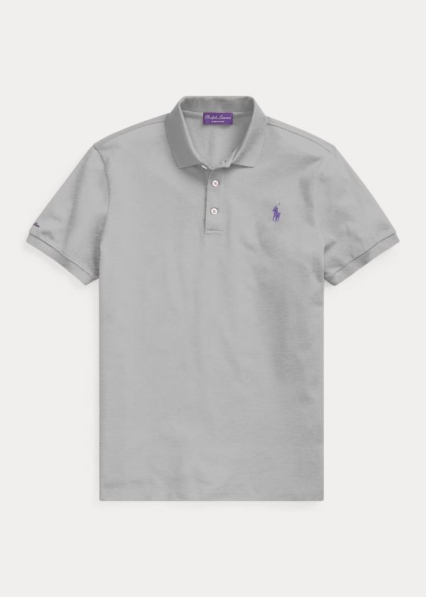 Ralph Lauren Custom Slim Fit Piqué Polo Světle Šedé | euuhV7jZ