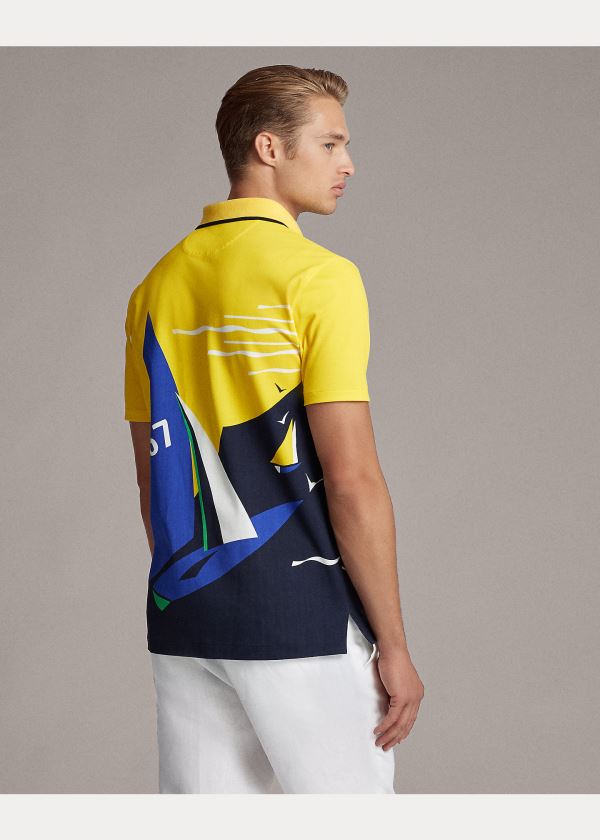 Ralph Lauren Custom Slim Fit Piqué Polo Světle Žluté Viacfarebný | qekYPOoz