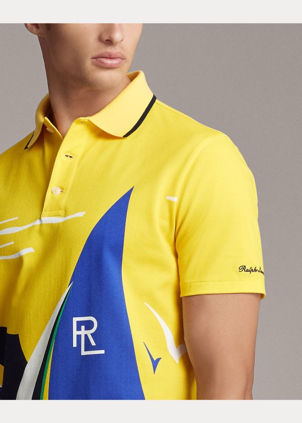 Ralph Lauren Custom Slim Fit Piqué Polo Světle Žluté Viacfarebný | qekYPOoz