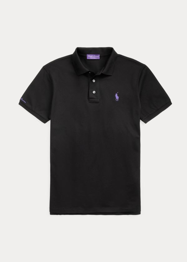 Ralph Lauren Custom Slim Fit Piqué Polo Černé | wgGyhA7m