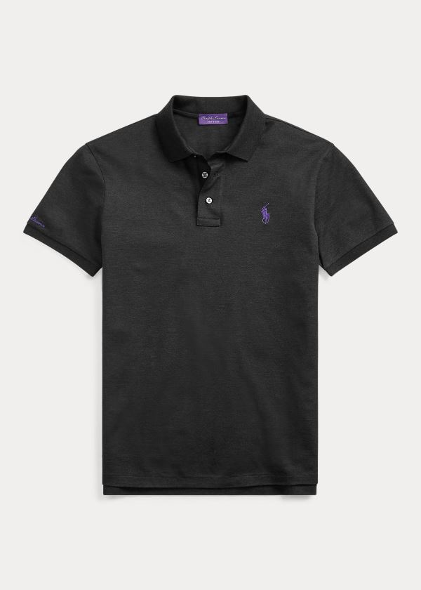 Ralph Lauren Custom Slim Fit Piqué Polo Tmavě Šedé | wzo83pju