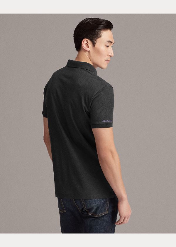 Ralph Lauren Custom Slim Fit Piqué Polo Tmavě Šedé | wzo83pju