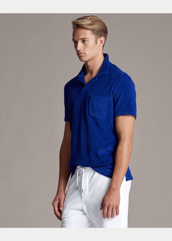 Ralph Lauren Custom Slim Fit Terry Polo Královská Modrá Blankyt | 2olvu2gm