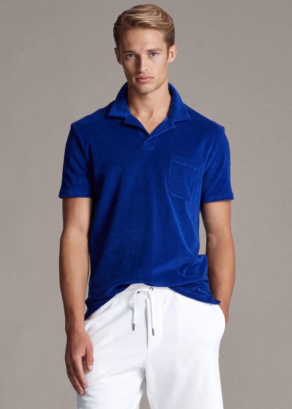 Ralph Lauren Custom Slim Fit Terry Polo Královská Modrá Blankyt | 2olvu2gm