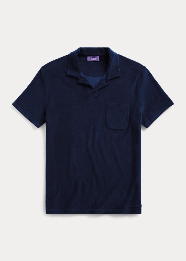 Ralph Lauren Custom Slim Fit Terry Polo Tmavě Blankyt | 2rrebe6I