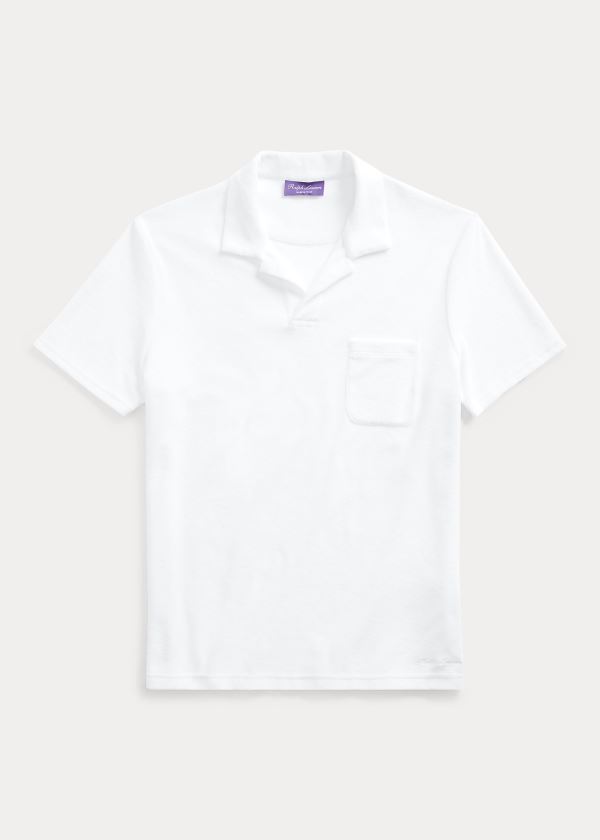 Ralph Lauren Custom Slim Fit Terry Polo Bílé | 6ZcBvlFL