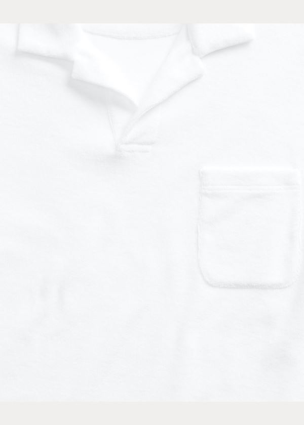 Ralph Lauren Custom Slim Fit Terry Polo Bílé | 6ZcBvlFL