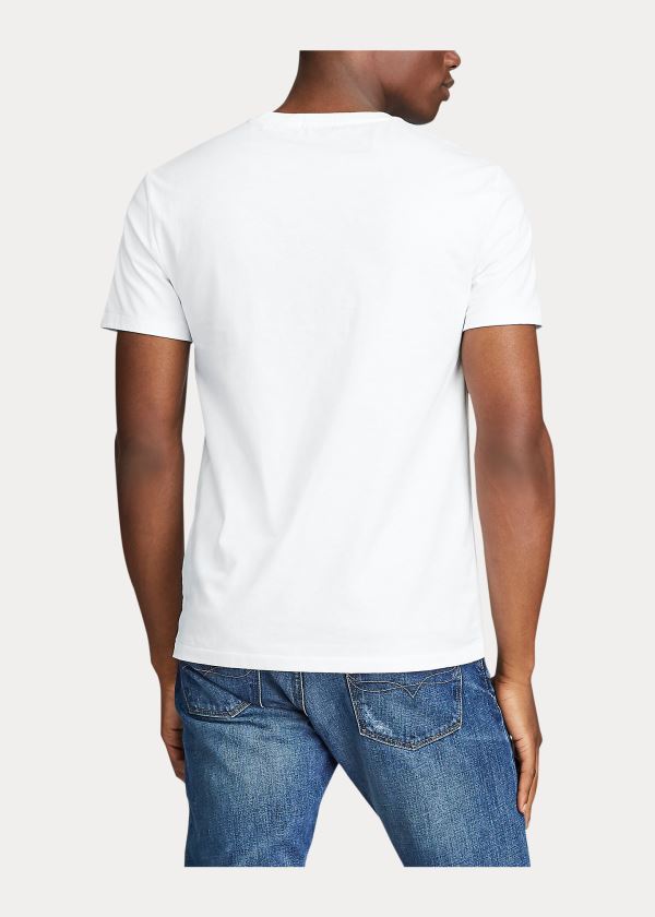 Ralph Lauren Custom Slim Graphic T-Shirt Bílé | Lu9zptvY