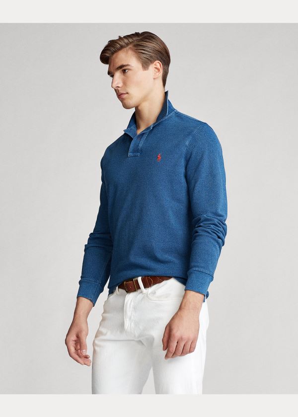 Ralph Lauren Custom Slim Indigo Mesh Polo Indigo | J48Me2ml