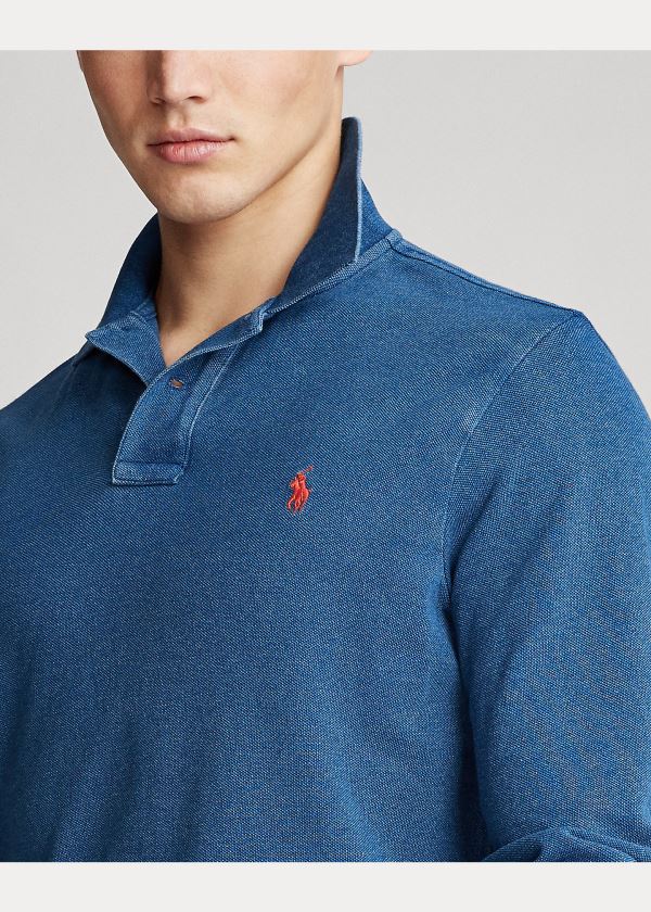 Ralph Lauren Custom Slim Indigo Mesh Polo Indigo | J48Me2ml