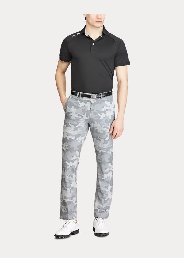 Ralph Lauren Custom Slim Performance Polo Černé | 42HXrMLN