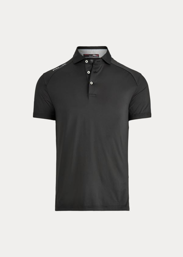 Ralph Lauren Custom Slim Performance Polo Černé | 42HXrMLN