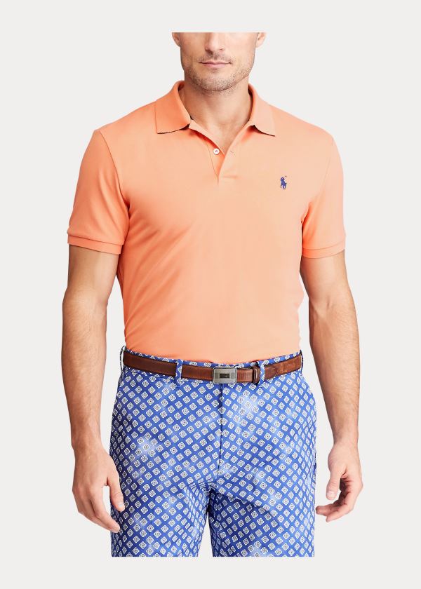 Ralph Lauren Custom Slim Performance Polo Oranžové | CbpTuNnp