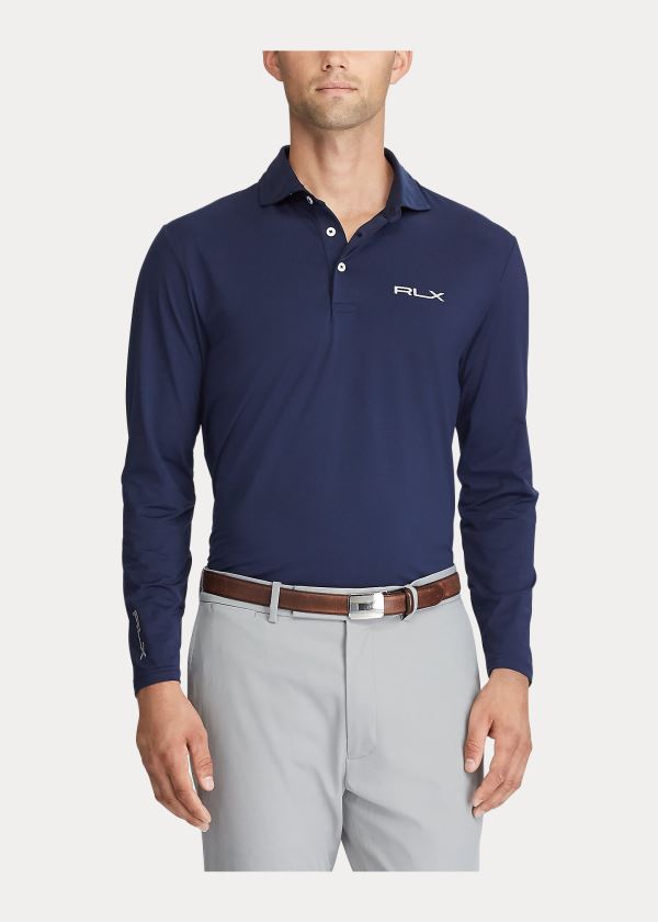 Ralph Lauren Custom Slim Performance Polo Tmavě Blankyt | IPkErAal