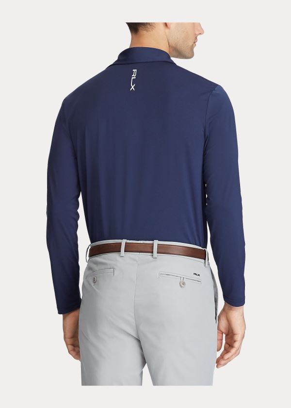 Ralph Lauren Custom Slim Performance Polo Tmavě Blankyt | IPkErAal