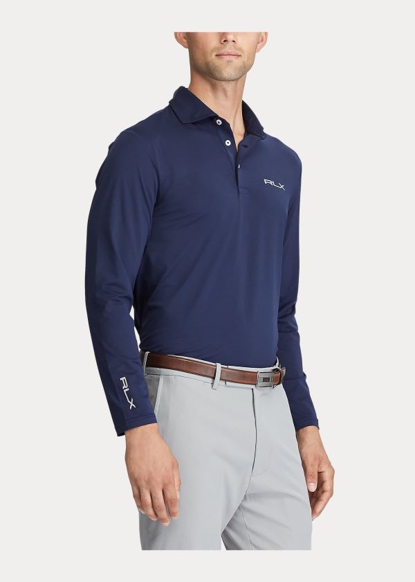 Ralph Lauren Custom Slim Performance Polo Tmavě Blankyt | IPkErAal