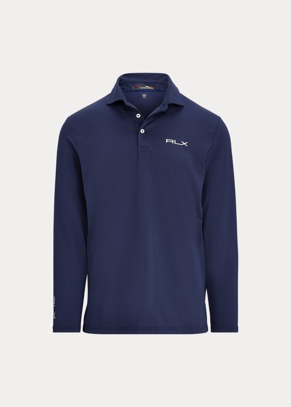 Ralph Lauren Custom Slim Performance Polo Tmavě Blankyt | IPkErAal