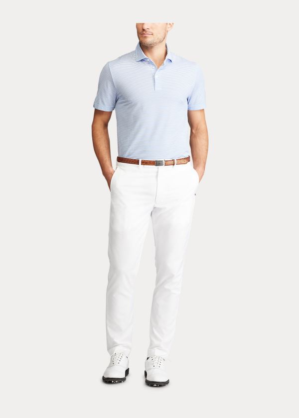 Ralph Lauren Custom Slim Performance Polo Blankyt Bílé | NzdkiuM4