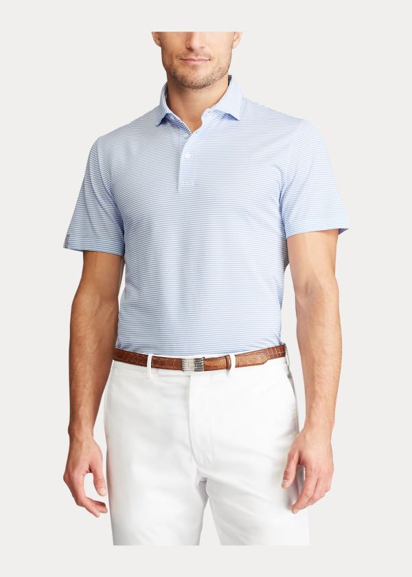 Ralph Lauren Custom Slim Performance Polo Blankyt Bílé | NzdkiuM4