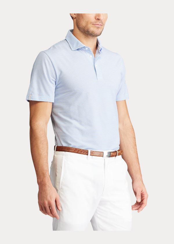 Ralph Lauren Custom Slim Performance Polo Blankyt Bílé | NzdkiuM4