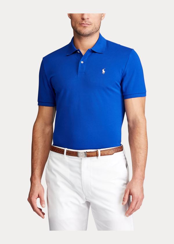 Ralph Lauren Custom Slim Performance Polo Královská Modrá Blankyt | hrodxg24