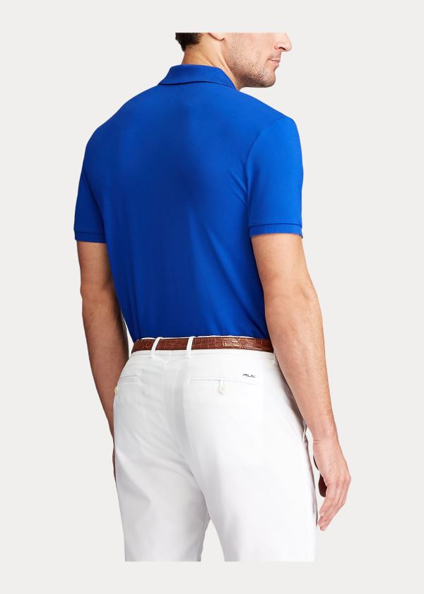 Ralph Lauren Custom Slim Performance Polo Královská Modrá Blankyt | hrodxg24
