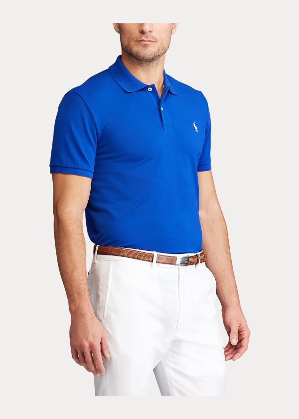 Ralph Lauren Custom Slim Performance Polo Královská Modrá Blankyt | hrodxg24